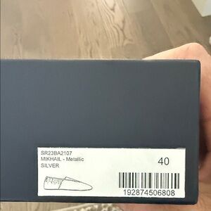 Tibi Silver Metallic Loafers